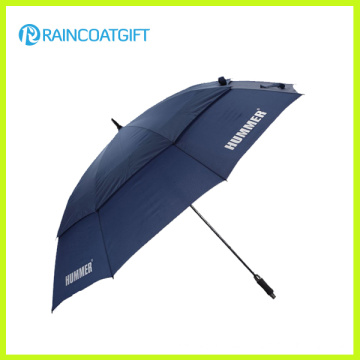 30 Inch Double Canopy Windproof Custom Promotional Fiberglass Golf Umbrella